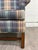 Wood Vintage Wingback Plaid Upholstered Armchair For Sale - Image 7 of 11
