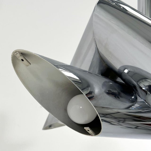 Gray Chromed Structural Pendant Lamp by Oscar Torlasco for Stilkronen, 1960s For Sale - Image 8 of 10