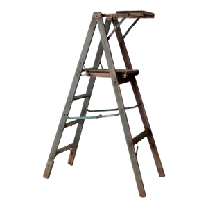 Vintage Wooden Platform Ladder
