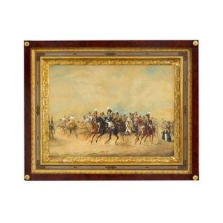 Franz Krueger, Emperor Nicholas I with Retinue After 1847 Parade, 19th Century, Watercolor For Sale