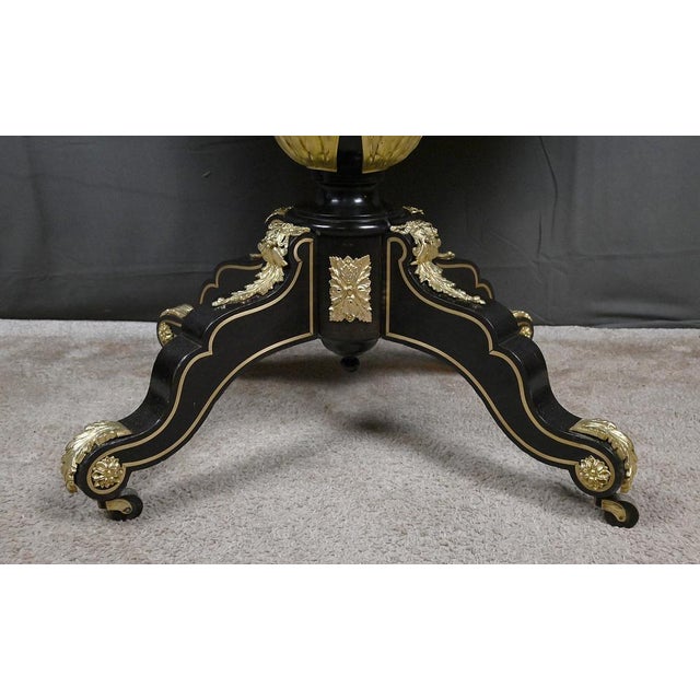 Mid-19th Century Napoleon III Violin-Shaped Marquetry Table For Sale - Image 12 of 18