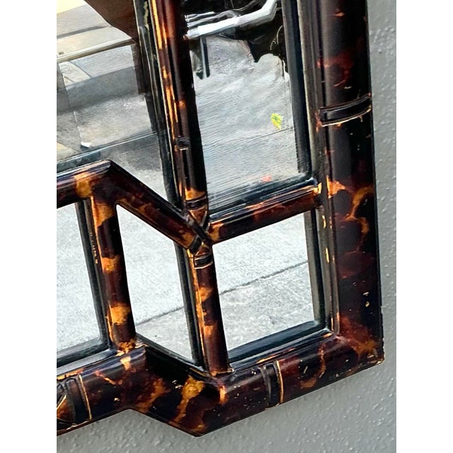 Vintage Tortoise Bamboo Mirror For Sale - Image 12 of 12