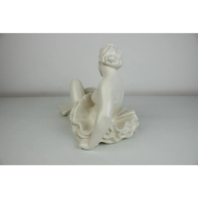 Vintage White Porcelain Statue Ballerina, 1962s For Sale - Image 6 of 11