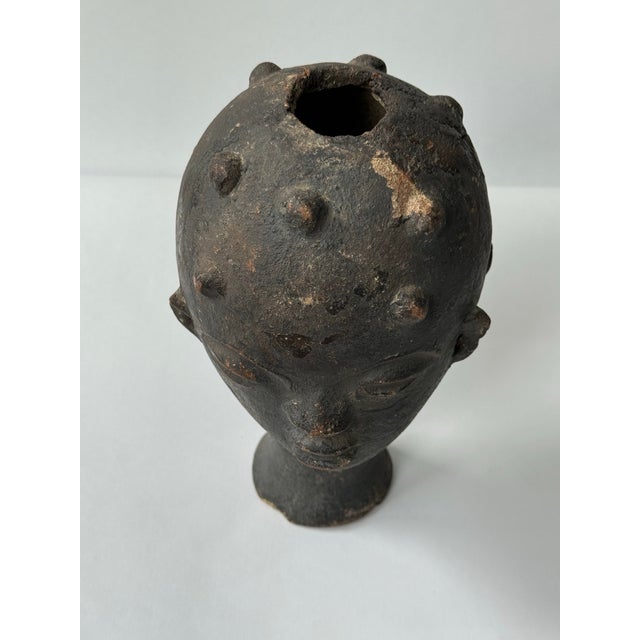 Ceramic 19th Century Akan Terracotta Head For Sale - Image 7 of 12