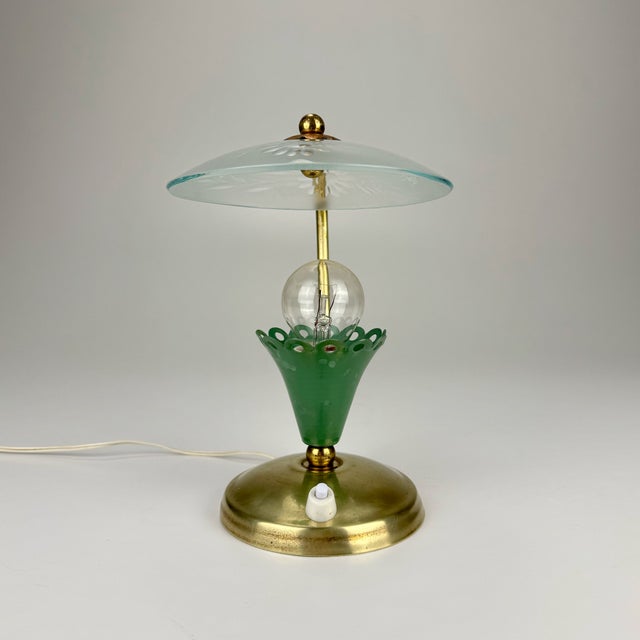 1950s Small Mid-Century Modern Italian Table Lamp, 1950s For Sale - Image 5 of 7