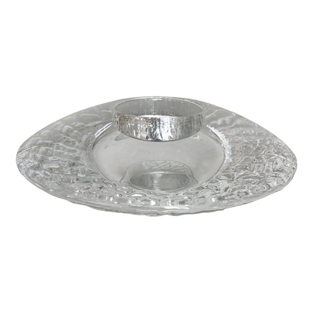 2000s Orrefors Swedish Glassworks Votive Candle Holder For Sale