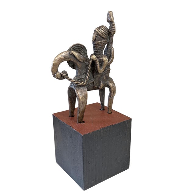 Vintage African Dogon Bronze Horseman Cast Handmade Mali 5.5" H For Sale In New York - Image 6 of 7