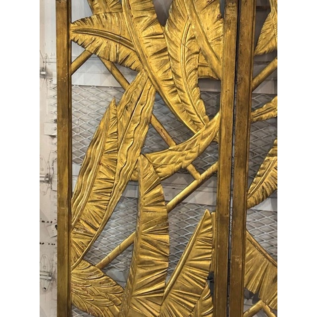 Traditional Rare Vintage Maison Jansen Giltwood Screen For Sale - Image 3 of 8