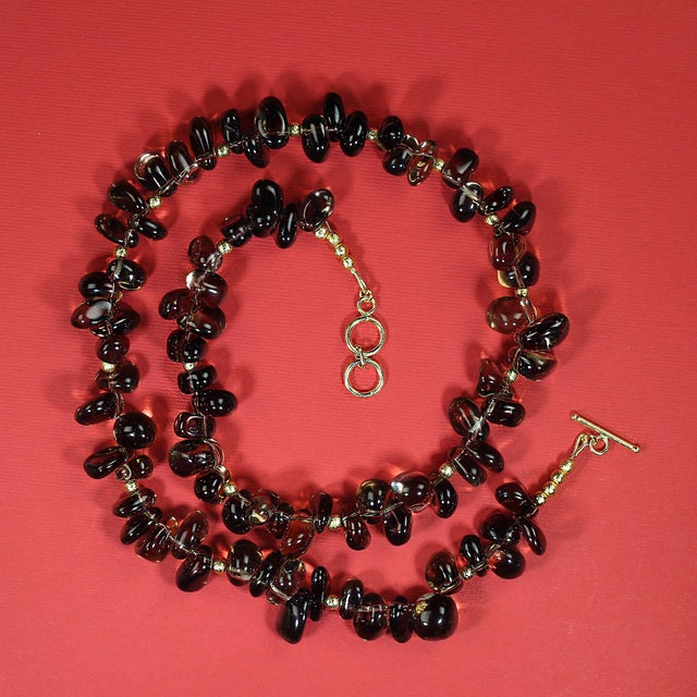 Late 20th Century Late 20th Century Ajd 22 Inch Highly Polished Smoky Quartz Nugget Necklace For Sale - Image 5 of 5