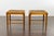 Mid 20th Century Vintage Pair of English Midcentury Faux Bamboo Walnut Stools with Rush Seats For Sale - Image 5 of 12