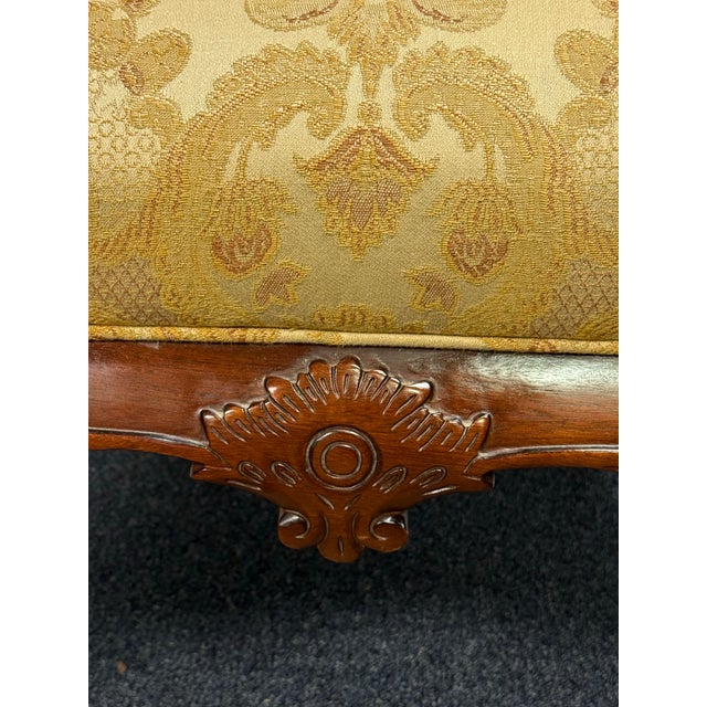 Statesville Chair Company Carved Georgian Upholstered Chair For Sale - Image 10 of 12