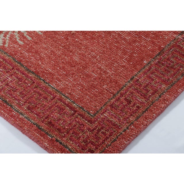 2010s Rug & Kilim’s Distressed Tiger Runner Rug in Red With Beige and Brown Pictorial For Sale - Image 5 of 8
