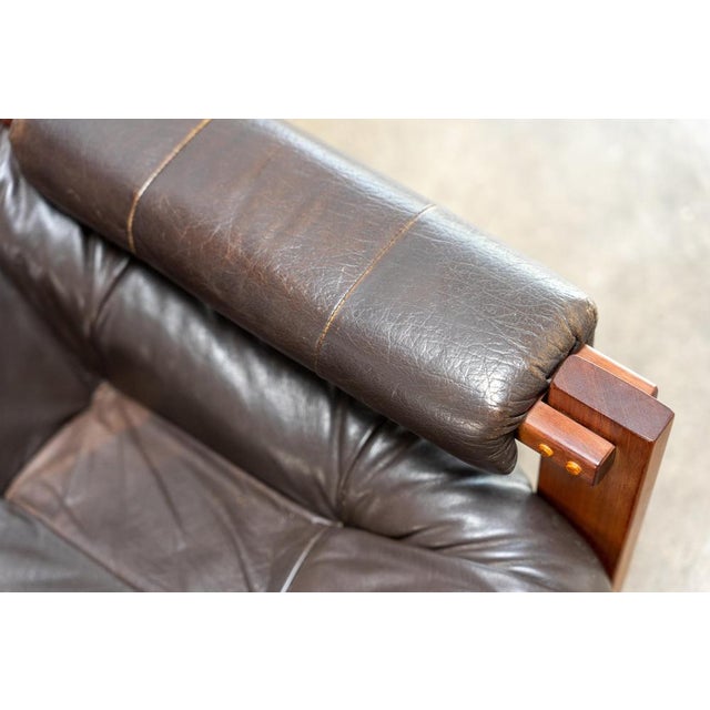 Brazilian Modern Leather Sofas and Lounge Chair by Percival Lafer, 1970s, Set of 3 For Sale - Image 14 of 18