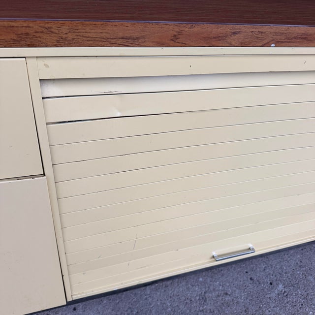 Steelcase Mid Century Modern 4 Drawer Tanker Credenza With a Center Tambour Door For Sale - Image 10 of 12