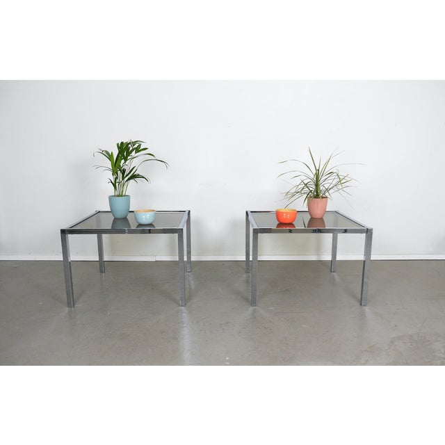 Square Chrome and Glass Coffee Table in the style of Milo Baughman, Germany, 1970s For Sale - Image 4 of 18