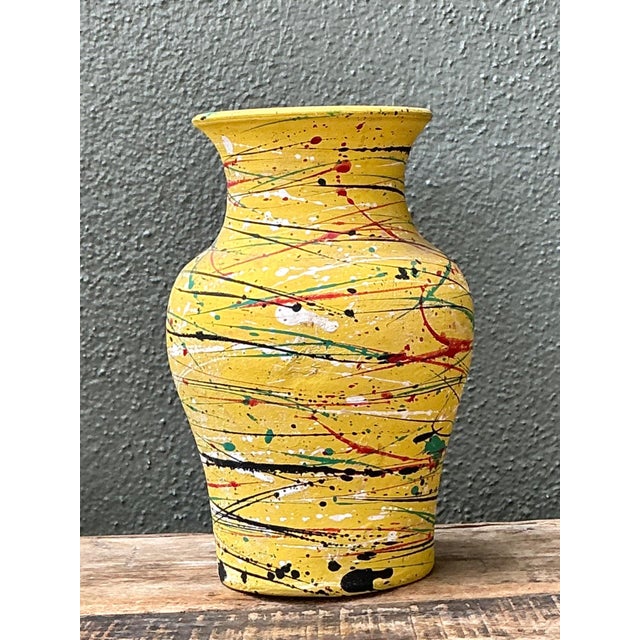 Vintage Splatter Paint Ceramic Vase For Sale - Image 4 of 16