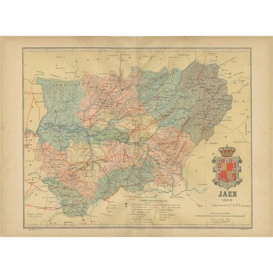 Map of Andalusias Olive Heartland, 1902 For Sale