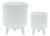 Ribbed Stone Footed Planter (Set of 2) For Sale