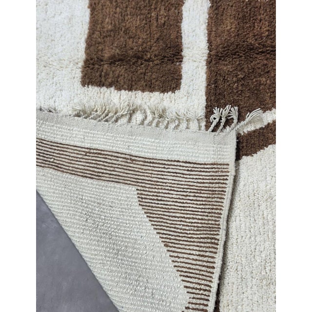 Brown Moroccan Handmade Rug - 9.9 X 8.3 Ft For Sale In Cleveland - Image 6 of 8