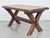 Brown Brutalist Oak Cross Leg Coffee Table, Spain, 1930s For Sale - Image 8 of 9