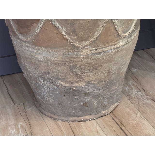 Gray Pair of 19th Century Neapolitan Terracotta Garden Pots With Masks and Swags For Sale - Image 8 of 12