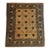 Vintage Afghan Rug 9x10 – 8-Point Star Motif in Golden Beige, Brown & Blue For Sale