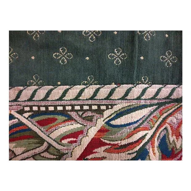 Renaissance Vintage Woven Green & Red Tapestry Rug - 3'3" x 2' For Sale - Image 3 of 4