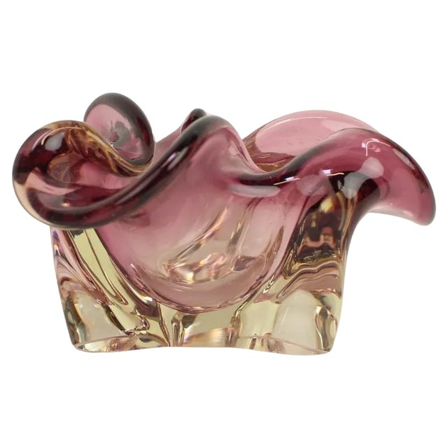 Art Glass Ashtray attributed to Josef Hospodka, Former Czechoslovakia, 1960s For Sale