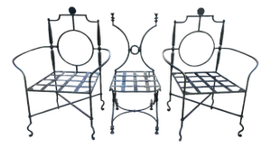 Three Wrought Iron Chairs After the 1943 Models by Gilbert Poillerat (1902- 1988), Second Half 20th Century