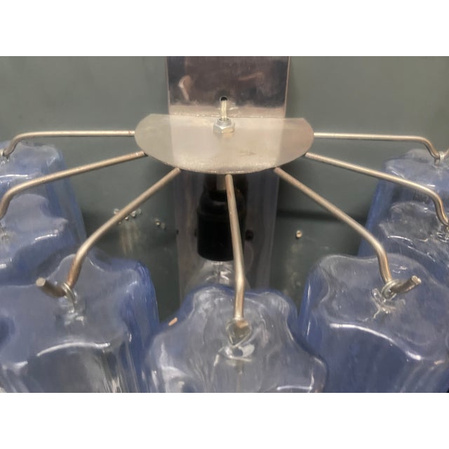 Large Murano Glass Light Blue Tronchi Wall Lights, 1980s, Set of 2 For Sale - Image 4 of 9