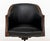 Modern Modern Leather Upholstered Mahogany Swivel Chair For Sale - Image 3 of 8