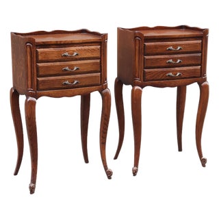 1960s Pair of French Louis XV Style Side Tables Nightstands For Sale