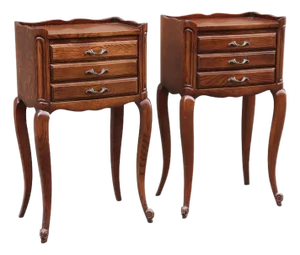 1960s Pair of French Louis XV Style Side Tables Nightstands