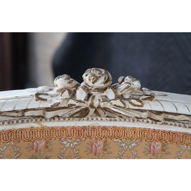 Early 20th Century Antique French Provincial Louis XVI Neoclassical Carved Armchair For Sale - Image 10 of 16