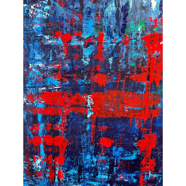 Blue Layers of Life Abstract Expressionism Acrylic Painting by Shabs Beigh For Sale - Image 8 of 10
