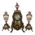 Antique New Haven Mantle Clock, French Porcelain Egg Urn Set For Sale