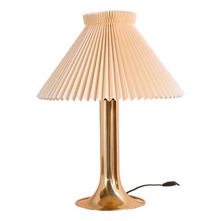 Danish Table Lamp with Fabric Shade, 1960s For Sale