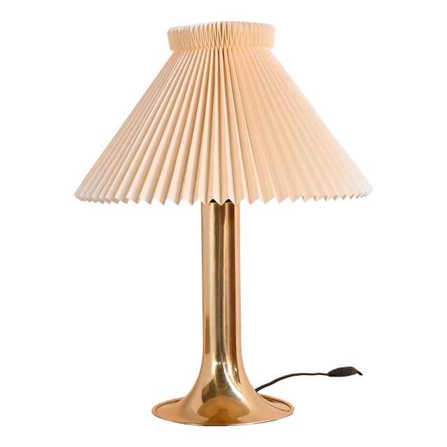 Danish Table Lamp with Fabric Shade, 1960s For Sale