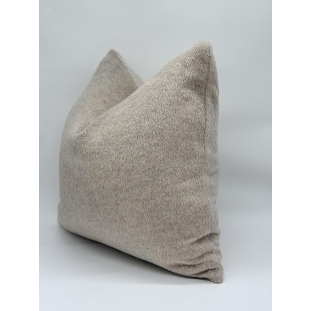 Schumacher Schumacher Mohair Weave Decorative Throw Pillow Cover in Stone For Sale - Image 4 of 6