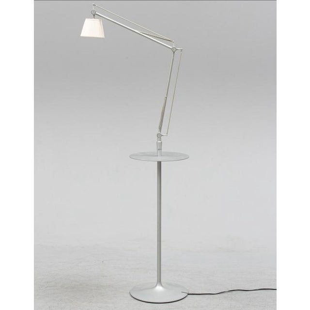 Metal Achimoon Table and Lamps with Pleated Fabric Shade by Philippe Starck for Flos Italy, 1993, Set of 2 For Sale - Image 7 of 11