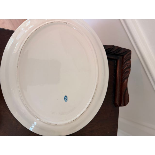 Ceramic Vintage Japanese Majolica Style Fruit Garland Soup Tureen With Underplate & Ladle For Sale - Image 7 of 8