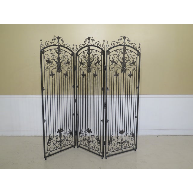 Theodore Alexander 3 Panel Wrought Iron Room Divider Screen Chairish