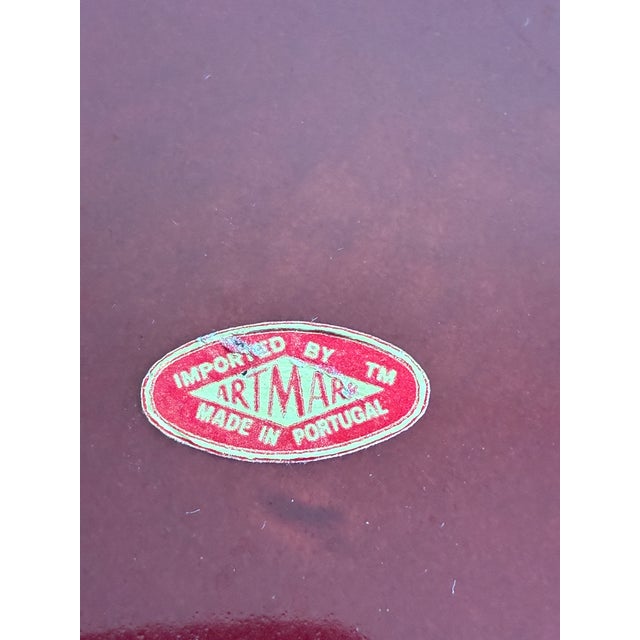 Ceramic Vintage Artmark Portugal Red Ceramic Planter For Sale - Image 7 of 7