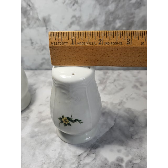 White Vintage Porcelain Salt & Pepper Shakers For Sale - Image 8 of 9