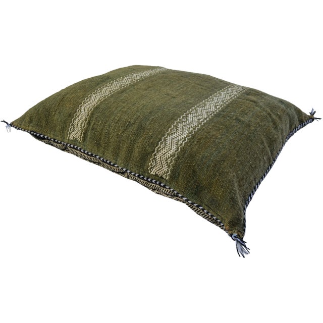 Diamond-Patterned Berber Pillow For Sale - Image 9 of 11