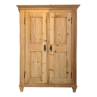Biedermeier Farmhouse Cupboard in Softwood For Sale