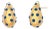 18k Yellow Gold Blue Polka Dot Enamel Teardrop Earrings 0.92 Inch Long, A Pair For Sale