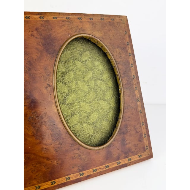 19th Century Antique French Napoleon III Burl Wood Double Photo Frame For Sale - Image 5 of 11