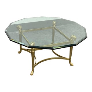 Drexel Furniture Connoisseur Collection Brass Coffee Table, Circa 1987 For Sale