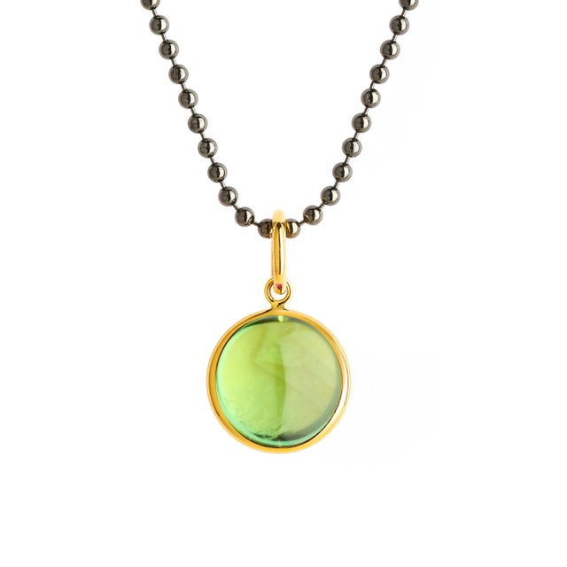 Syna Yellow Gold Peridot Chakra Charm Pendant For Sale - Image 4 of 5